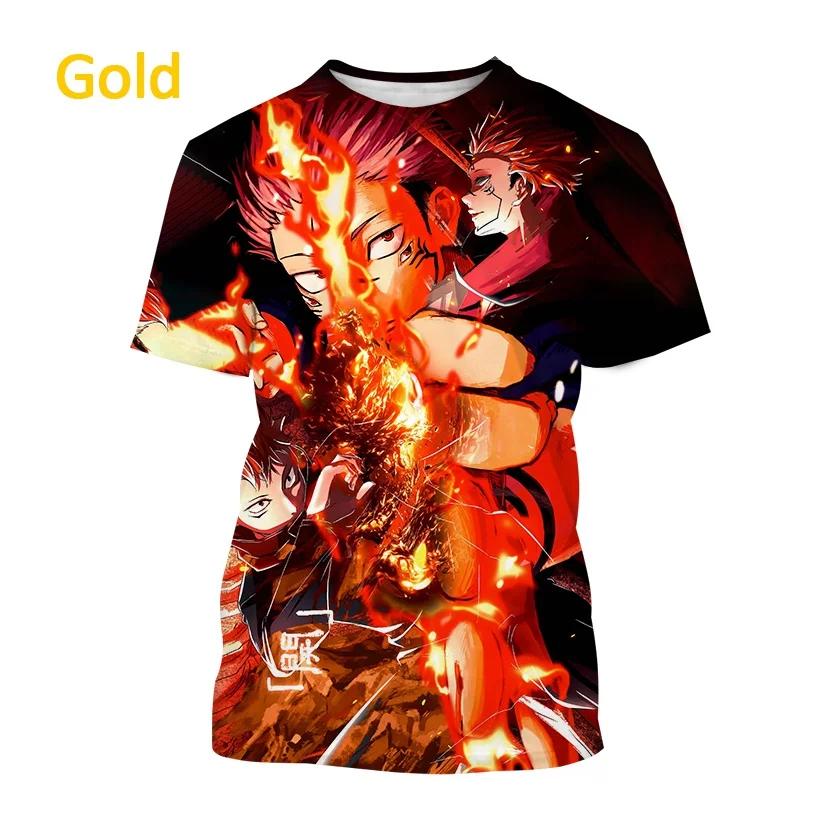 Summer Anime Jujutsu Kaisen 3D Printed T Shirt for Men and Women Casual Hip Hop Harajuku Short Sleeve T Shirt Tops
