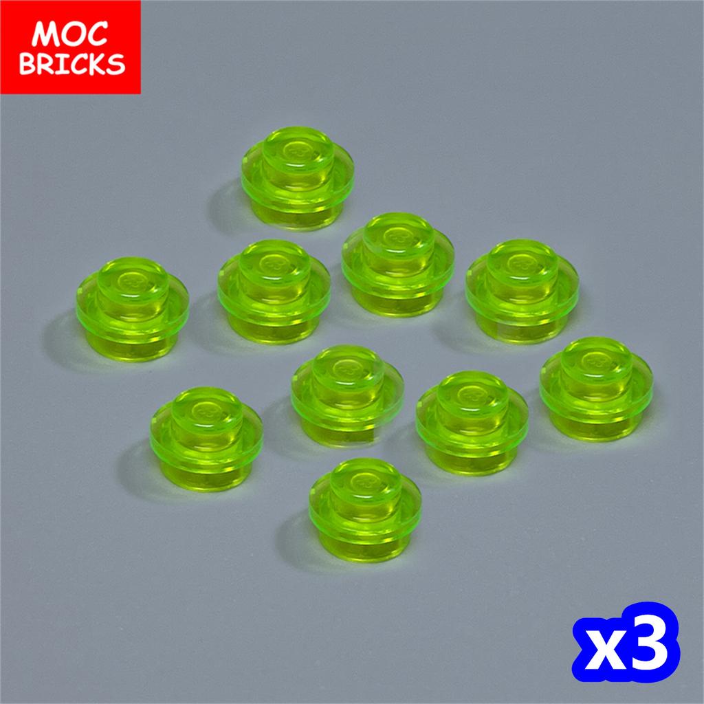 30 pezzi/lotto Mattoncini MOC Piatto Trasparente Rotondo 1x1 Scena Lago Oceano Fiume 30057 4073 Giocattoli Educativi da Costruzione Regalo per Bambini
