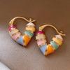 [Elegant Heart Earrings] Valentine's Day Elegant Enamel Heart Earrings for Women | Zinc Alloy, Iron Posts - Perfect for Birthdays, Parties, and Daily