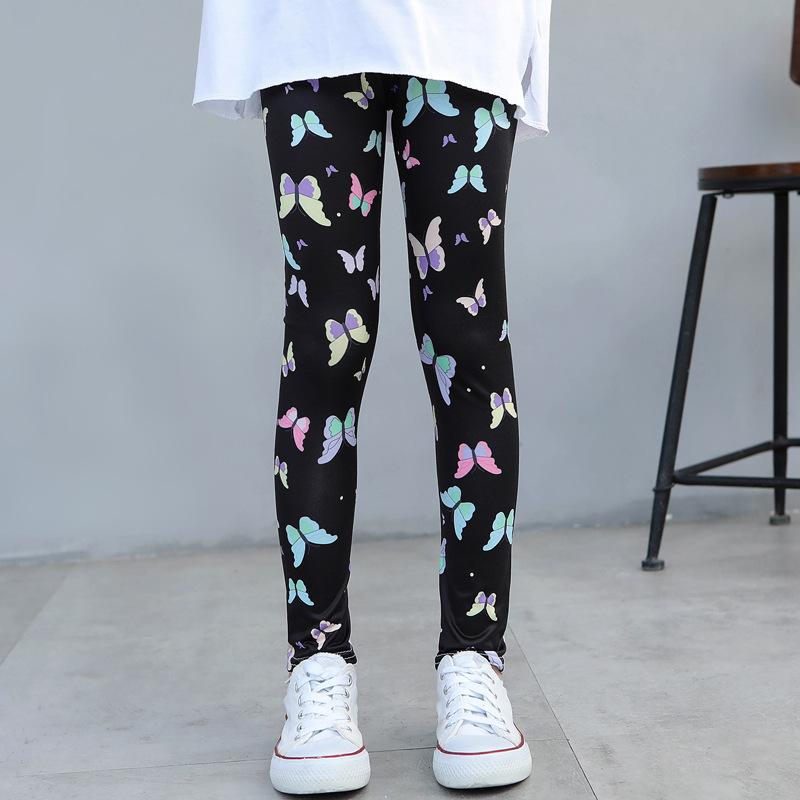 Wish Girls' Leggings Spring and Autumn Thin Children's Elastic Printed Pants Korean Style Medium
