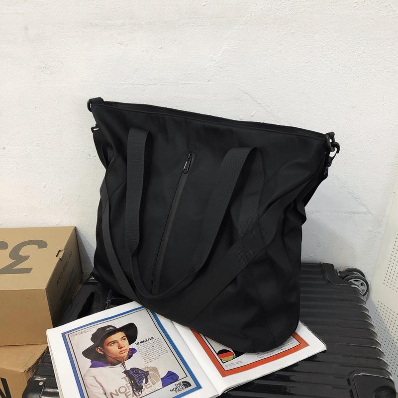 

Large capacity bag women s fashion new trendy versatile nylon cloth large bag retro fashion shoulder messenger bag delivery чёрный