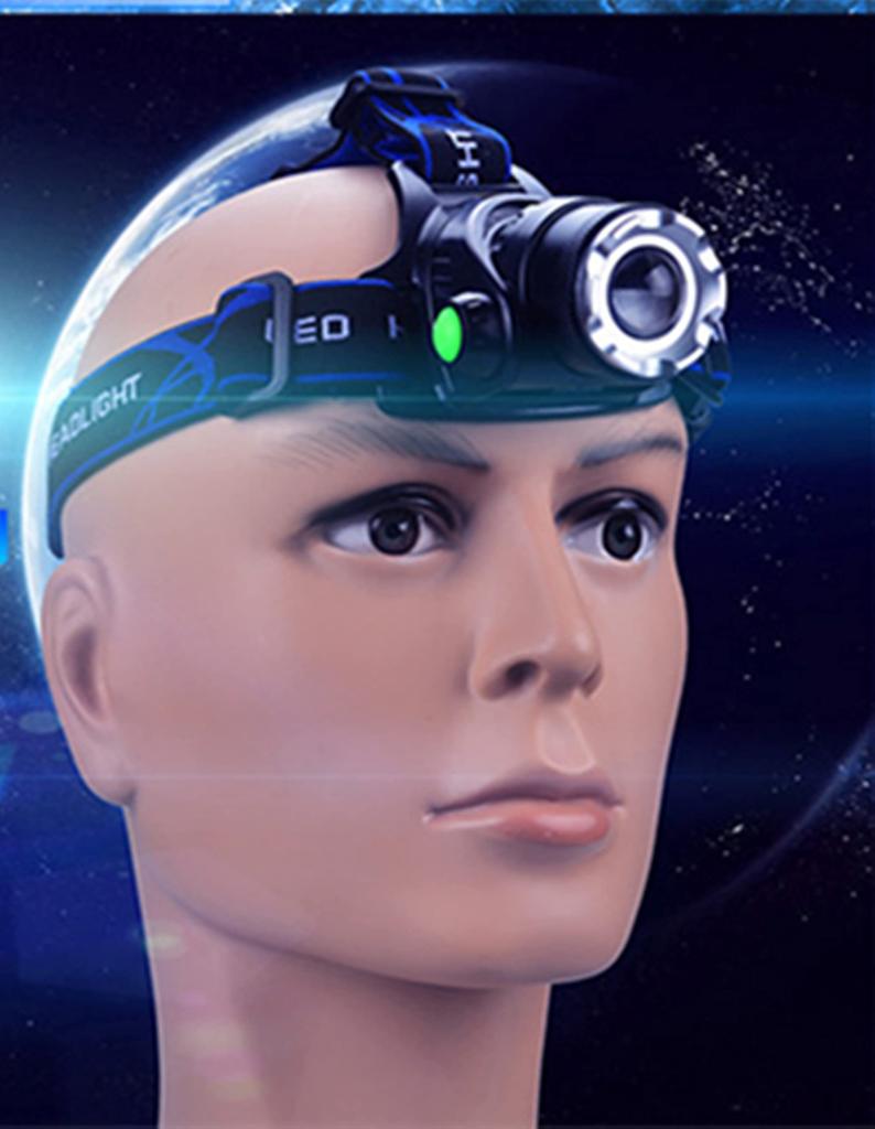 Digitale Land LED Zoom Stirnlampe mit hoher Helligkeit, Batteriebetriebene Taschenlampe, Leistungsstark,