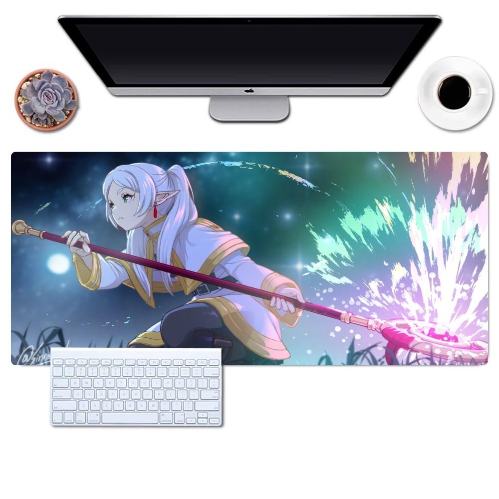 Mousepad Anime Frieren per Gaming Ufficio Scrivania Grande per Computer Antiscivolo Bordo Lock Mouse Pad