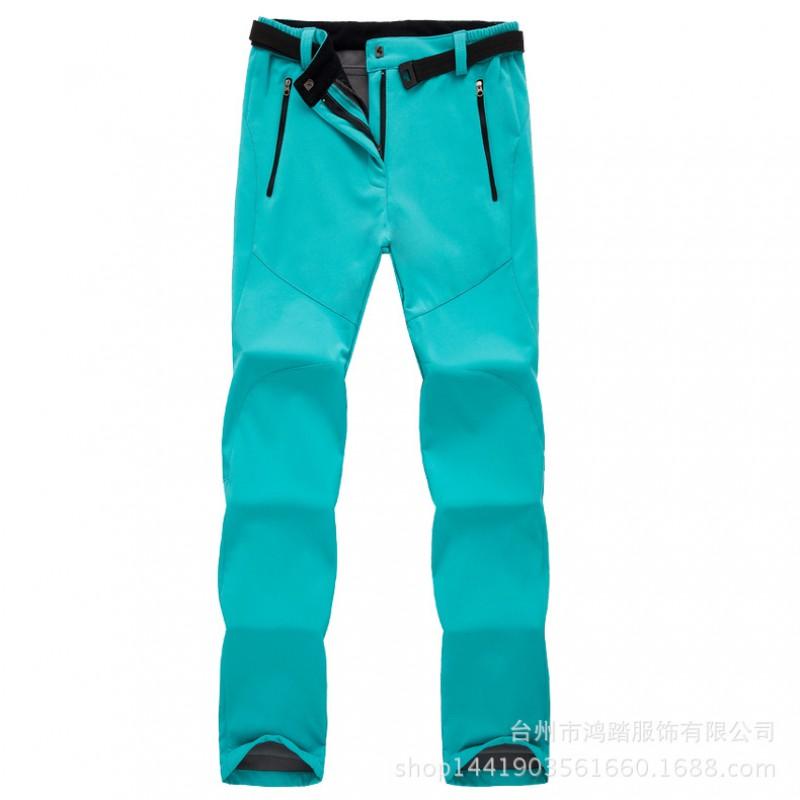 Womens Fleece Lined Softshell Pants Hiking Climbing Camping Outdoor Winter Wear Loose Fit Windproof Breathable