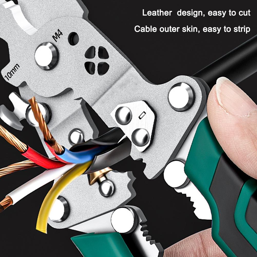 10 In 1 Folding Stripping Pliers with Voltage Tester Scissors With Electricity Measurement Function Wire Pliers Hand Tools