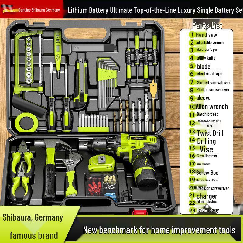 Toolbox Set: Electric Drill & Screwdriver Combo for Home Repair