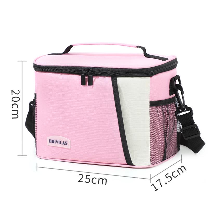 Large Capacity Color Block Insulated Crossbody Lunch Bag & Picnic Tote