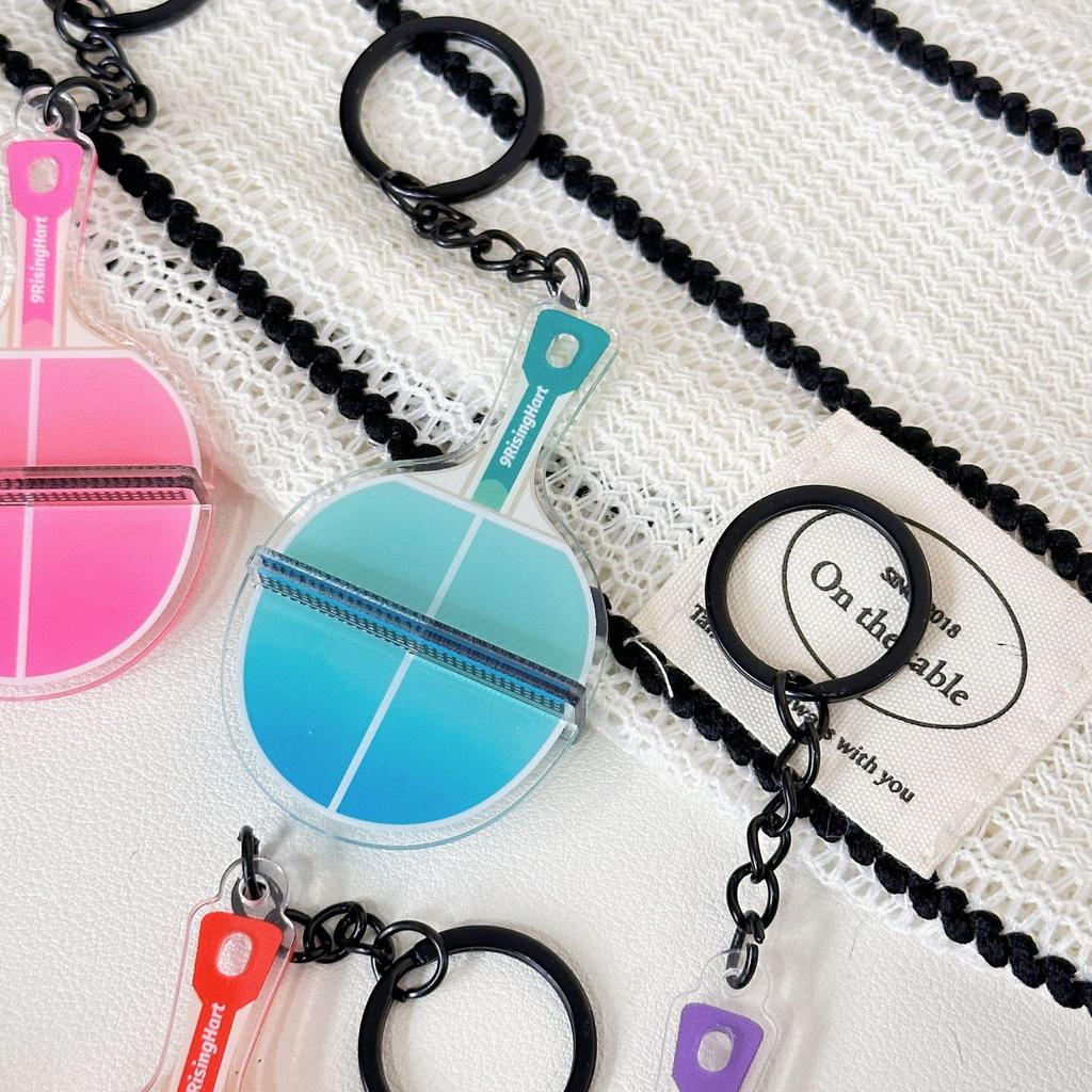 Acrylic Table Tennis Racket Keychain Pendant - Trendy Souvenir Gift