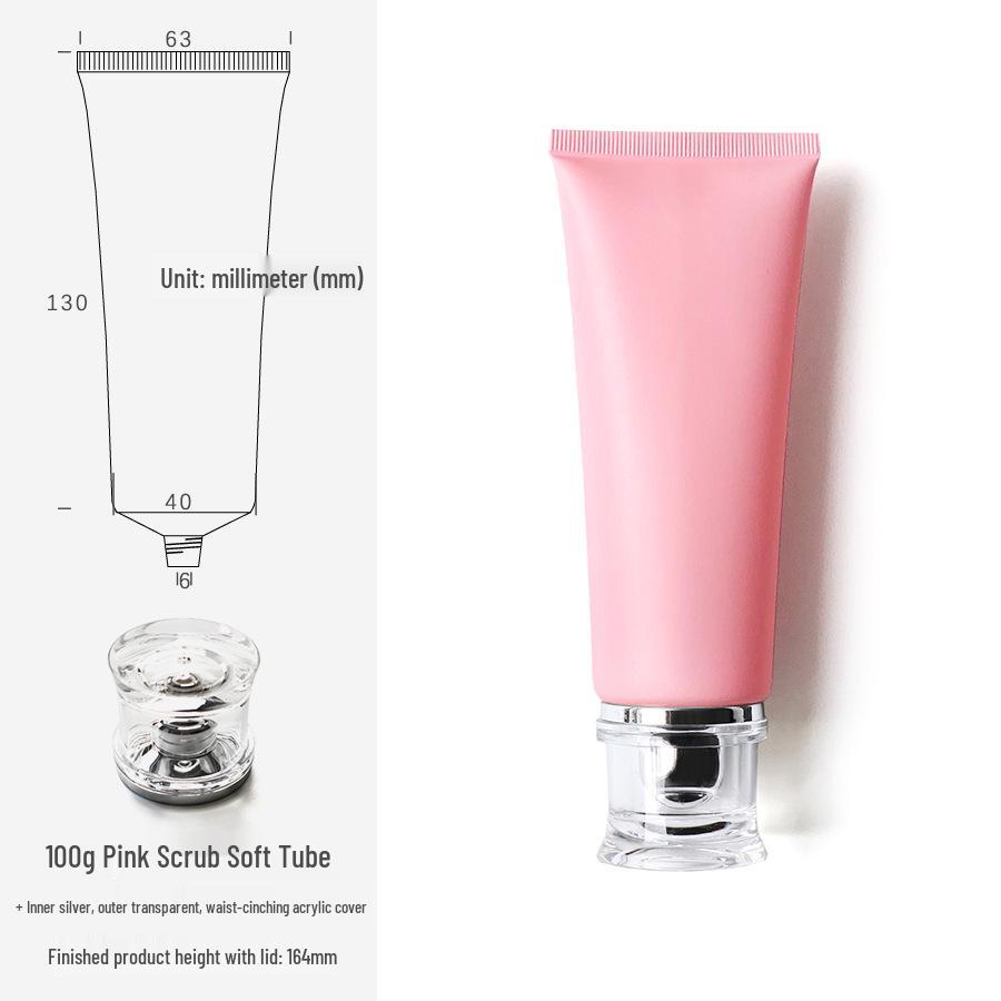 100g/ml Pink Frosted Soft Tube Bottle for Body Lotion, Facial Cleanser, Face Wash - Travel Size Cosmetic Packaging