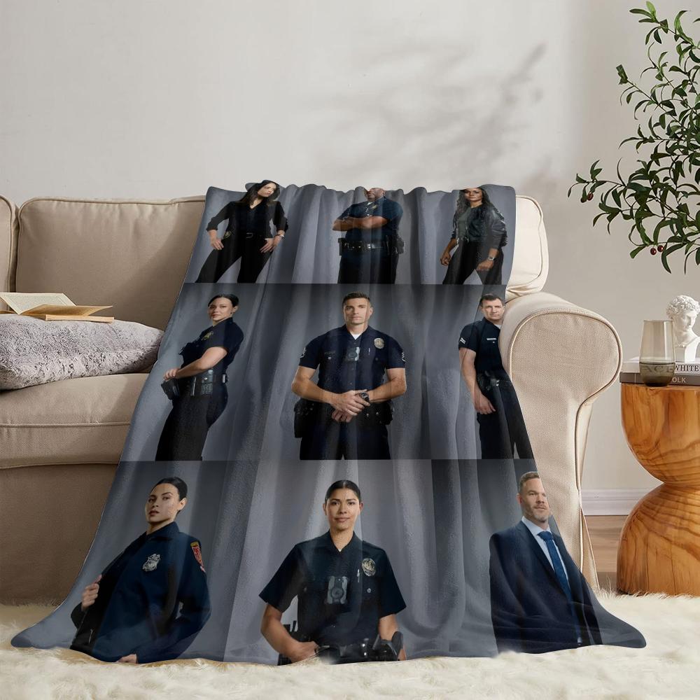 GUOYU Blanket TV The RRookie Throw Soft Flannel Throw Summer Blanket Lightweight Cozy Nap Blanket for Sofa Bed Travel