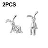 1-6PCS Rabbit Animal Decor Modern Style Cartoon Bunny Sculptures Silver Nordic Rabbit Statue Living Room Decoration