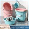 Large Household Bath Bucket with Lid - Durable, Thickened Plastic for Storage or Washing. Ideal for Dormitories.