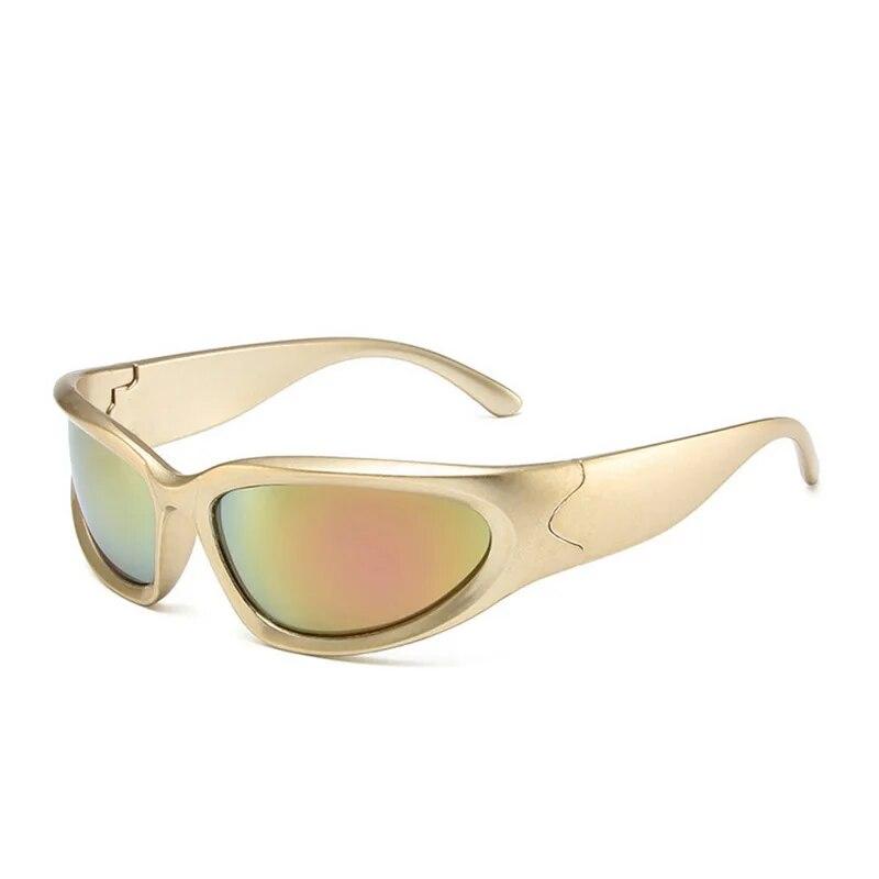 Occhiali da Sole Y2k Punk Lusso Donna Uomo Sport Occhiali da Sole Moda Estate Spiaggia Unisex Specchio Occhiali UV400