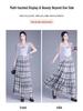Elegant Spring 2026 Plaid Pleated A-line Skirt with Wide Hem