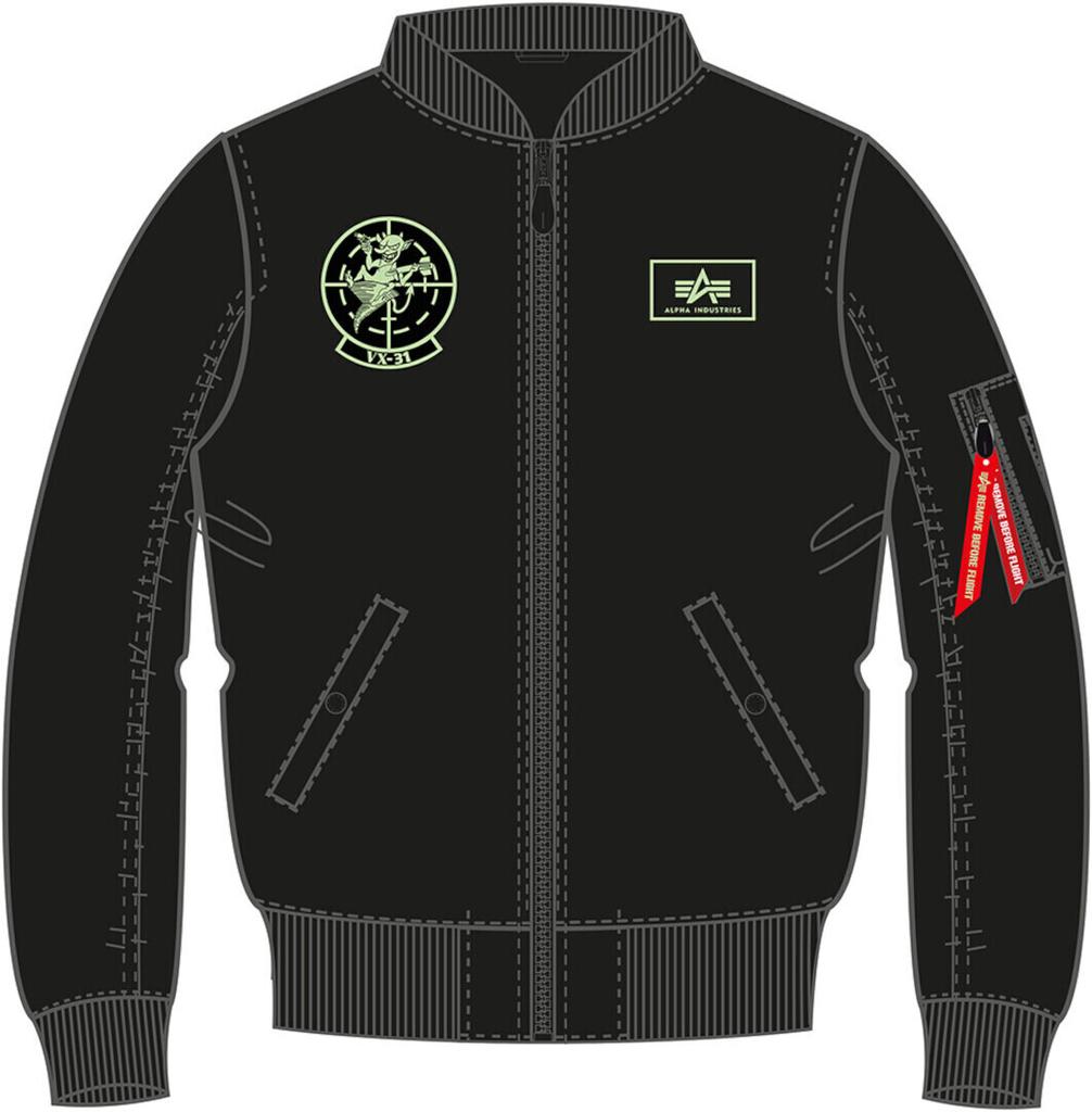 Winter Jacket Alpha Industries MA-1 TT Glow In The Dark (116102) Black (116102-03)