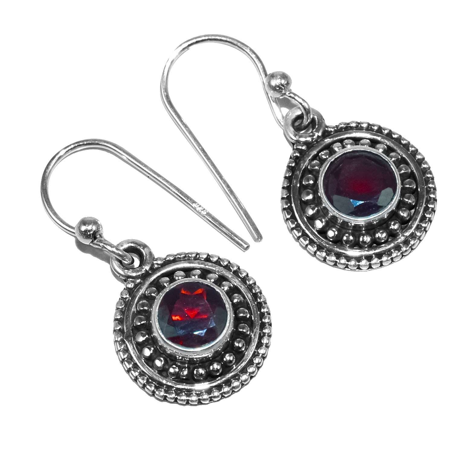 

Серьги с гранатом и драгоценными камнями, твердые серьги из стерлингового серебра 925 пробы, серьги ручной работы, ювелирные изделия, подарок для женщин и девочек, E-1608