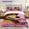 Russian comedy animation Masha and the Bear Comfortable Duvet Cover and Pillowcases (1 duvet cover + 2 pillowcases, duvet insert not included) T4