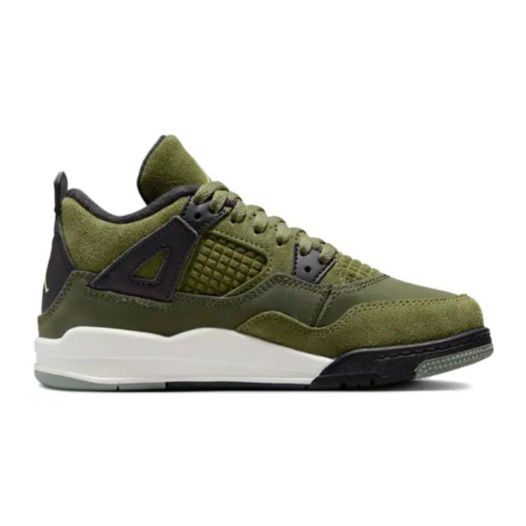 Air Jordan 4 Retro SE Craft PS Olive Kids Sneakers Green Medium-Olive Pale-Vanilla FB9929-200