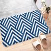 Navy Blue Geometric Floor Mat INS Style Soft Bedroom Floor House Laundry Room Mat Anti-skid Bedside Area Rugs