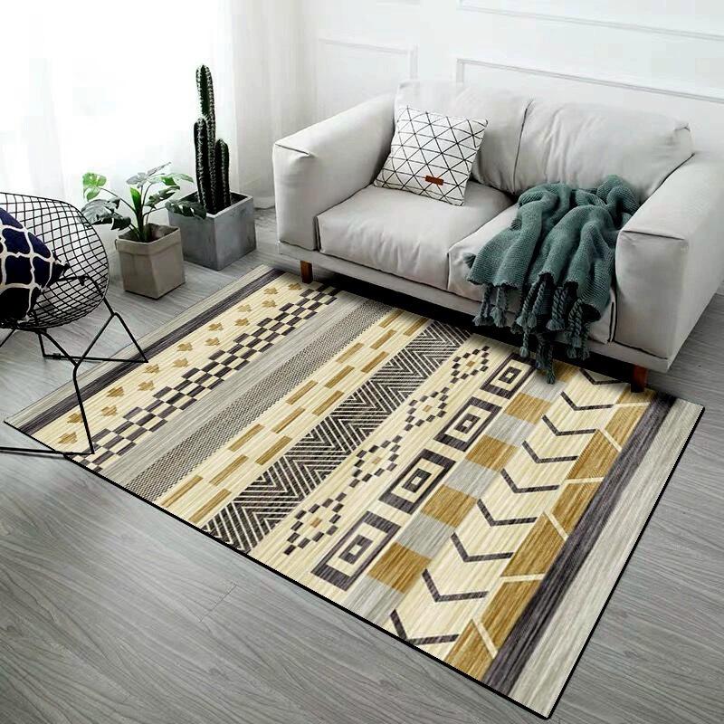 Retro Moroccan Style Retro Living Room Carpet Imitating Cashmere Foldable Washed Back Ethnic Style Mats Easy To Clean Classic