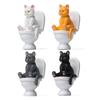 Sitting On The Toilet, Using The Toilet, Sitting Posture, Toilet, Cat, Kitten, Micro-landscape Gardening, Landscaping Dolls