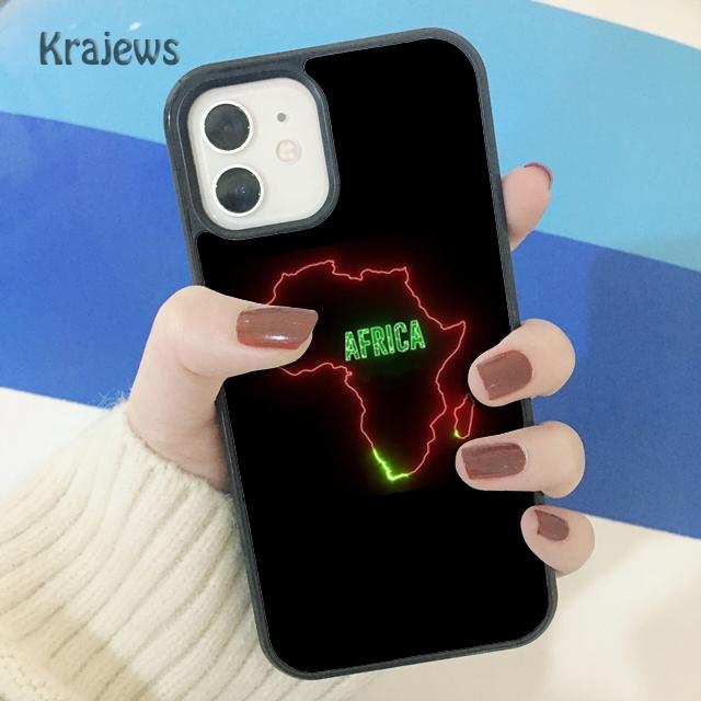 Krajews Africa Map Geography Soft Phone Case Cover For iPhone 17 Air 16 15 14 Plus 11 12 13 Pro Max Coque Shell Fundas
