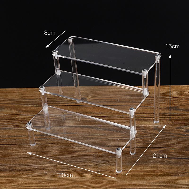 Clear Acrylic Tiered Display Stand for Figurines, Dolls & Jewelry