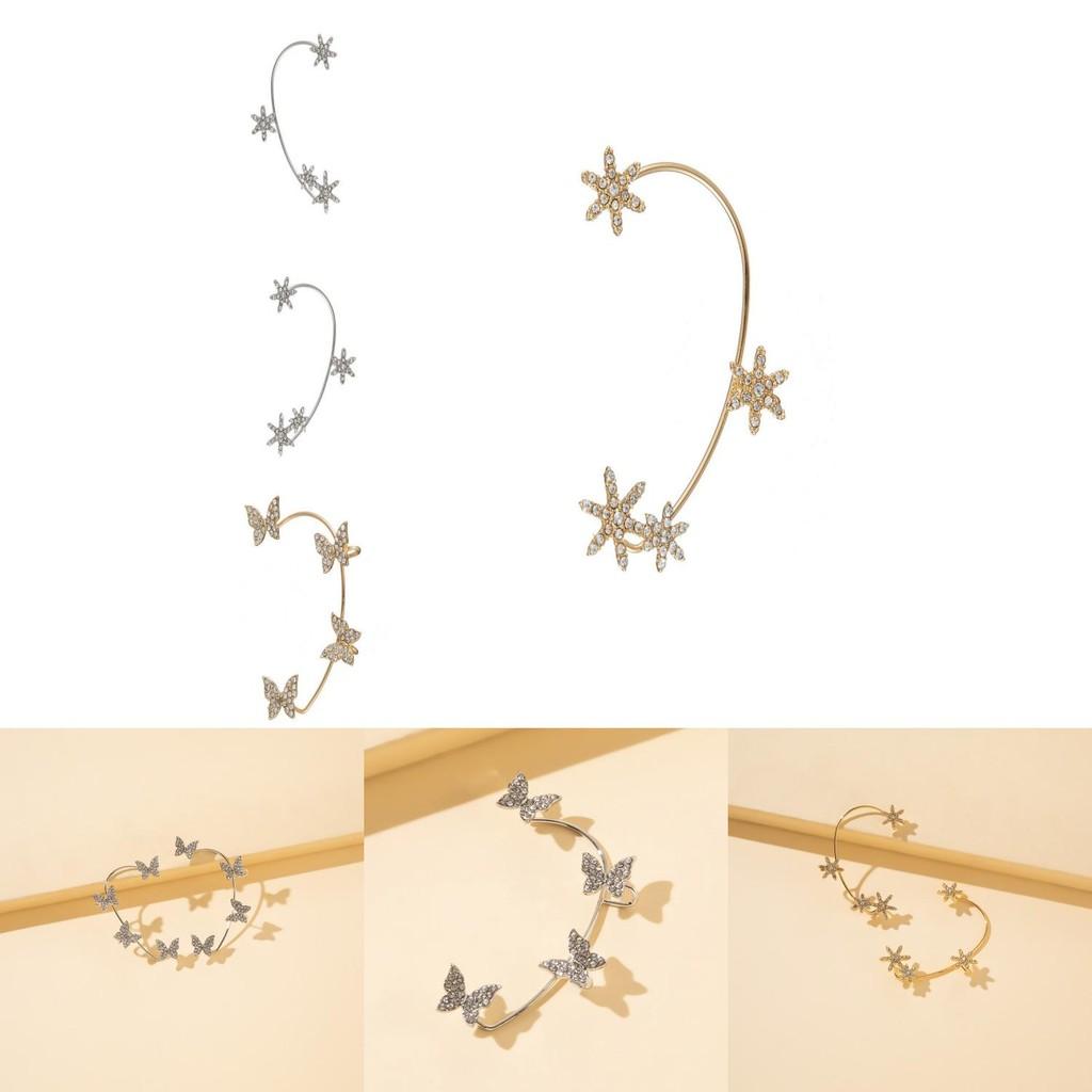 Statement Gold Snowflake Ear Cuff For Women Unique Geometric Spring Fashion