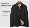 Men's Casual Lapel Zipper Jacket for Spring and Autumn - Middle-aged Dad's Short Coat (Ages 50-60)