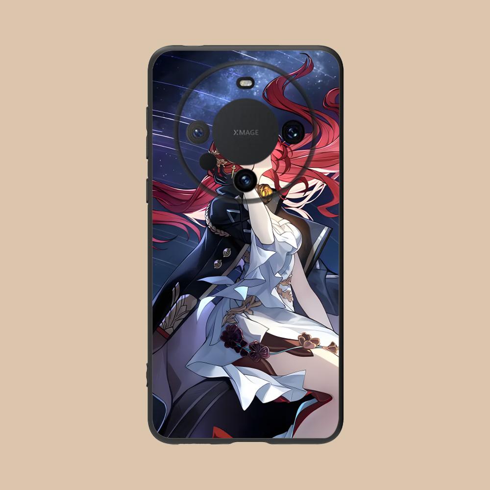 HSR Himeko Matte TPU Mobile Phone Case for Huawei Mate 60 50 40 30 20 10 Pro Plus Lite E 5G Colorful Printing Cover