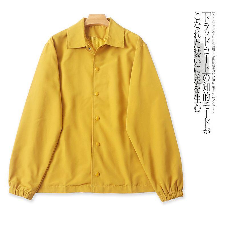 

Casual Outerwear Spring and Autumn New Foreign Trade Women clothes Simple Loose Lapel Single Row Buckle Long sleeve Outerwear 30787 Yellow C- 9-24-2 L