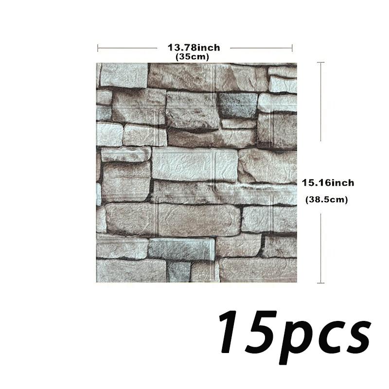 3D brick patterned wallpaper waterproof 38.5X35cm retro color self-adhesive living room wall sticker