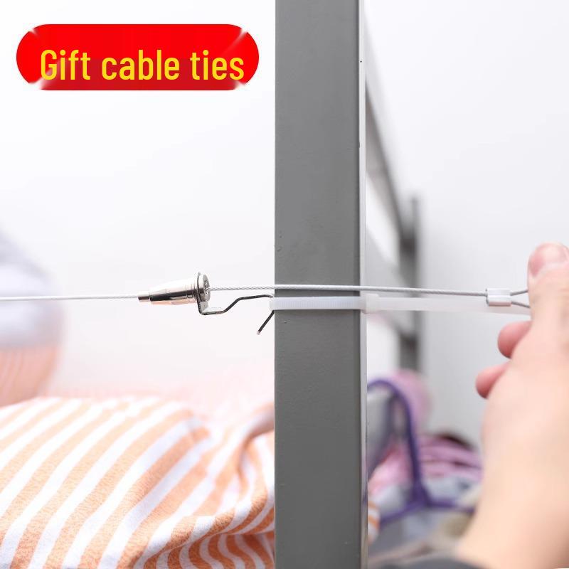 Dormitory Retractable Steel Wire Bed Curtain Rope for Lower Bunk Blackout Curtains