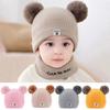 Wintermütze für Kinder, warm, Baby-Strickmützen mit Bommel, Kinder-Strickmütze, einfarbig, Kindermütze für Jungen und Mädchen, Zubehör