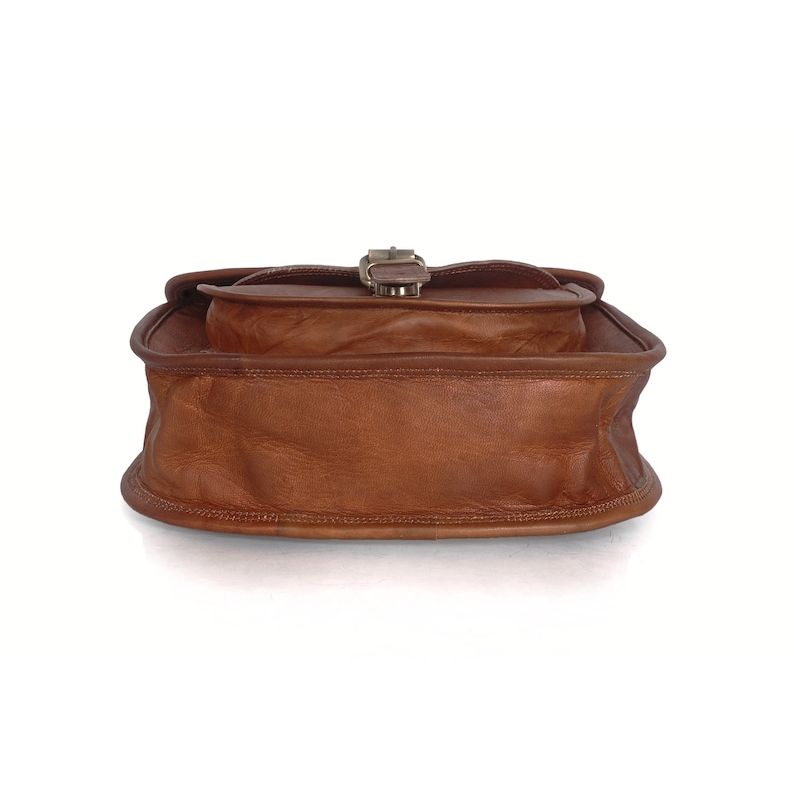 Goat Leather Crossbody Bag for Women | Handmade Vintage Brown Purse | Small Leather Satchel | Shoulder Bag | Gift for Her