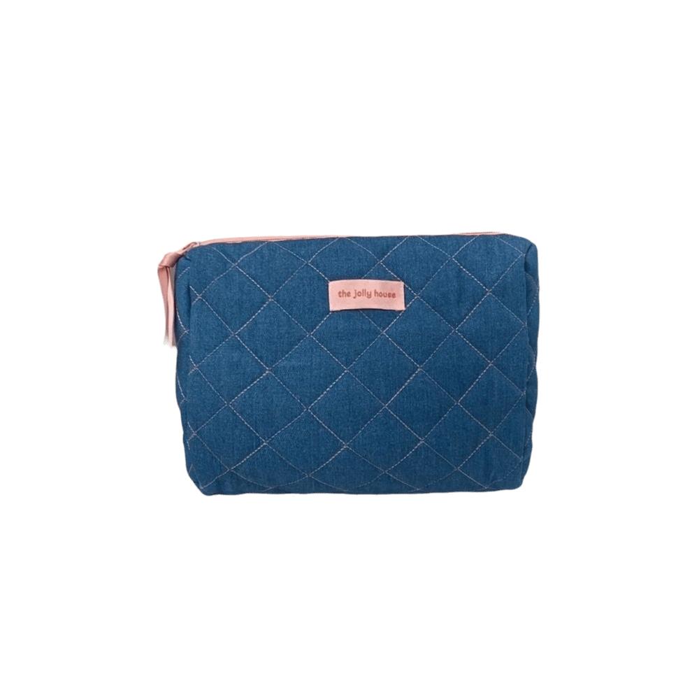 High Value Denim Pink Storage Bag Large Capacity Pencil Case Lady Handbags Toiletry Bag Makeup Storage