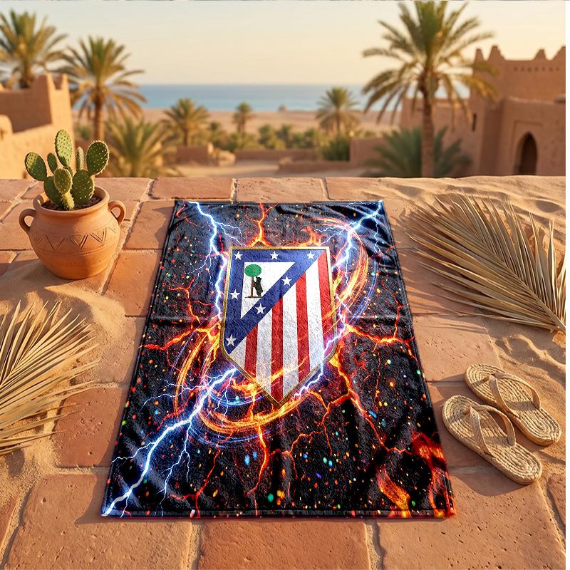 Asciugamano da Spiaggia in Microfibra con Stampa Atletico Madrid Asciugatura Rapida Assorbente Grande Asciugamano per Spiaggia Nuoto Viaggio