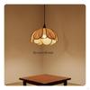 Rattan Flower Pendant Light Handwoven Woven Petal Ceiling Lamp Japanese Style Lampshade for
