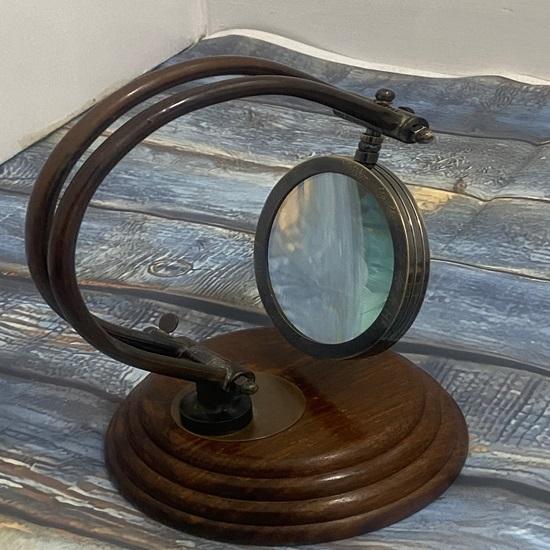 Brass Magnifier Maritime Adjustable Stand Magnifying Glass Desk Top Wonderful Home or Office Decor