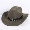 Popular European and American fashion OL style one-word cowboy hat men's and women's high-end top hat jazz hat felt hat