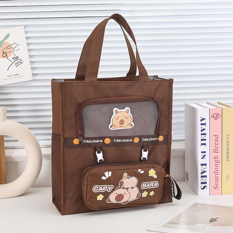 

Capybara Student Tote: Multi-use Bag for Books, Files, Art, and Tutoring