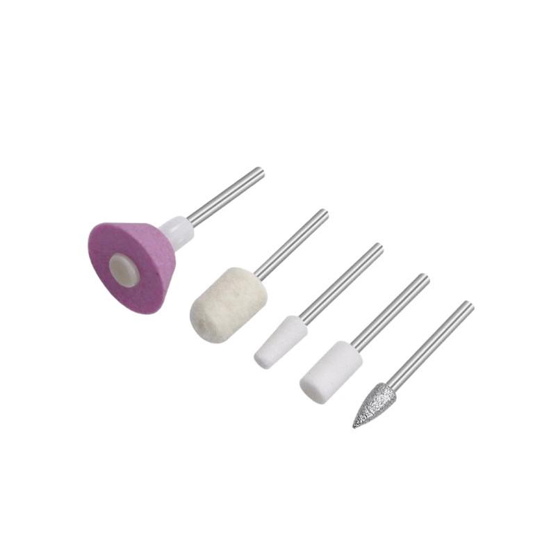 Electric Nail Drill Bit Set - 5-Piece Polishing Heads and Grinding Machine Accessories
