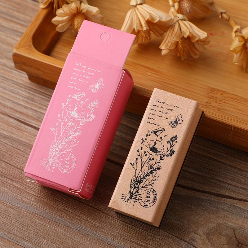 

Exquisite Wooden Floral Girl Stamps - Creative Fresh Plant DIY Journal Decor Stamps (8 Styles to Choose) journal stamp journal