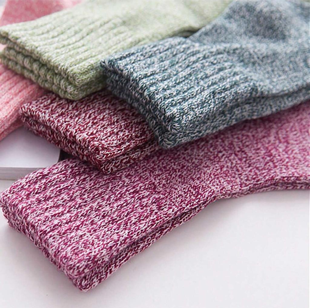 Women's Winter Wool Lined Socks Thickened Warm Middle Calf Floor Socks Stitched Outside Trade Towel Socks Short Tube Hosiery