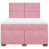 Pink Box Spring Bed with Mattress 140 X 190 Cm Velvet