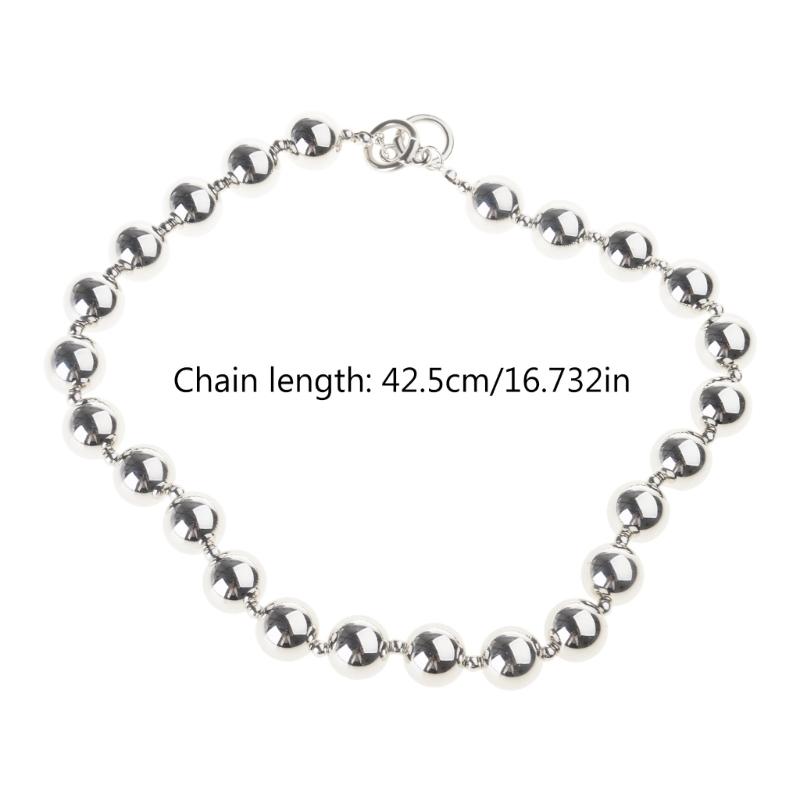 Stylish Beaded Necklace Handmade Alloy Clavicle Chain Silver Beaded Ornament