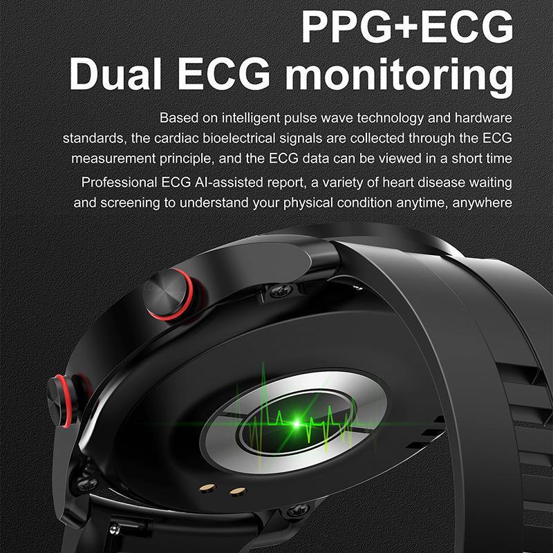 HW20 Waterproof Bluetooth Smart Watch with ECG+PPG, Stainless Steel Strap, Business Edition.