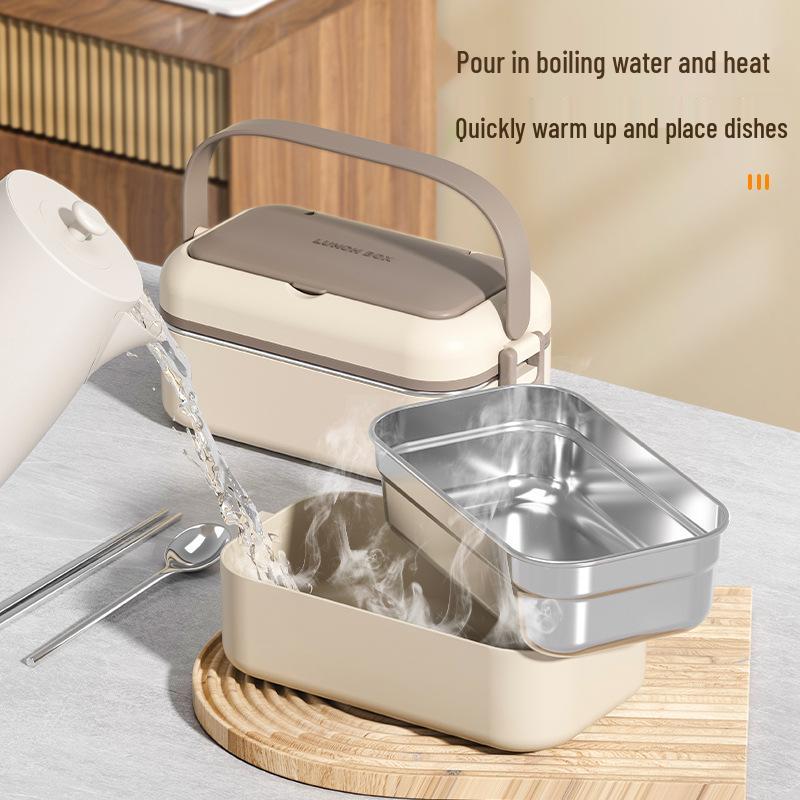 Portable Stainless Steel Bento Lunch Box with Multi-layer Compartments - Leak-proof, Microwaveable, Insulated Design