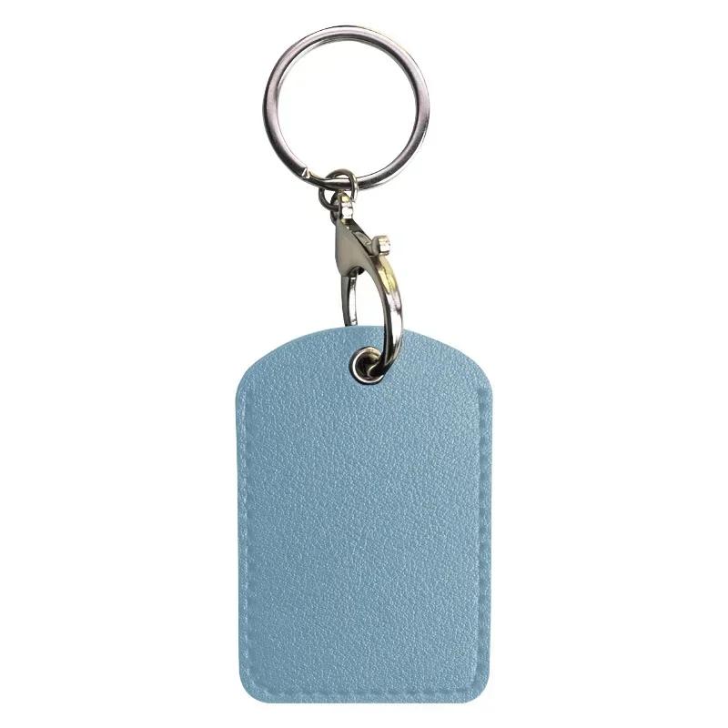Leather Card Holder Keychain Key Ring Door Lock Access Tags ID Card Case Keychain Access Card Bag Key Tag Ring
