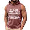 Men's Sleeveless Hoodie Tank Top Casual Loose Fit Graphic Print Summer Muscle Shirt Lightweight Breathable Fabric Comfortable